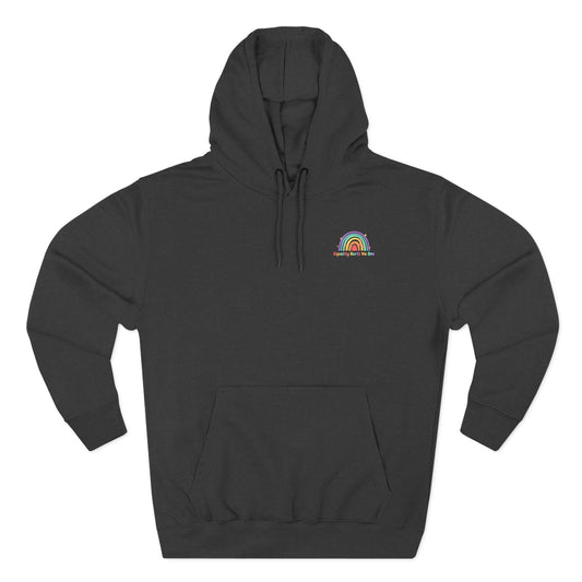 Rainbow Message Fleece Hoodie - Say Gay, Protect Trans Kids