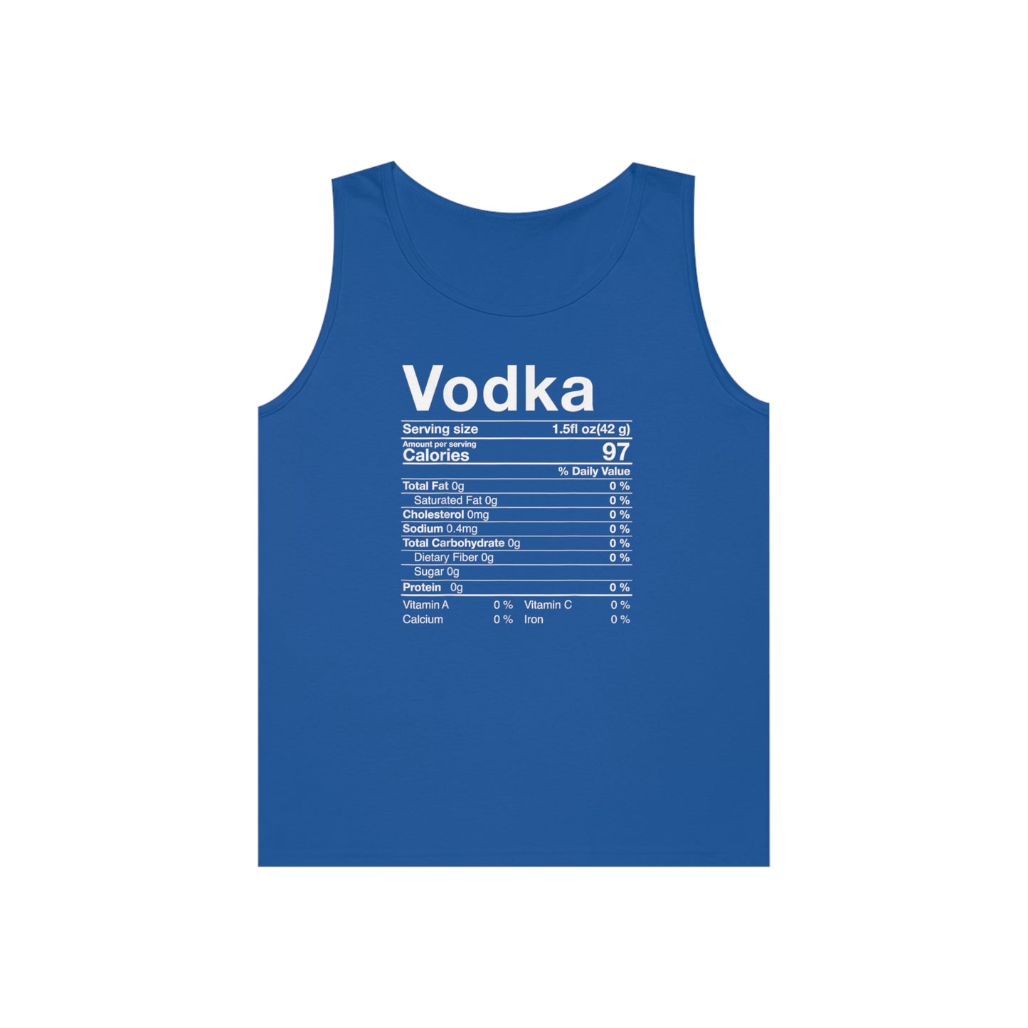 Vodka Nutritional Label