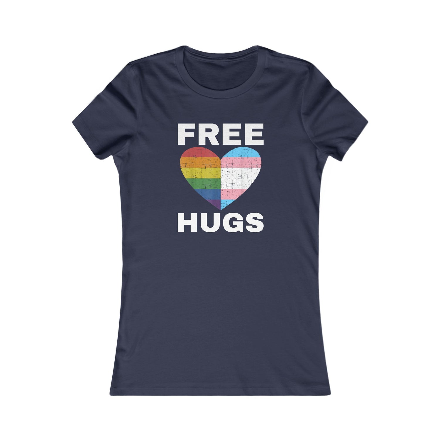 Free Hugs Tee, LGBTQ Pride T-Shirt, Slim Fit