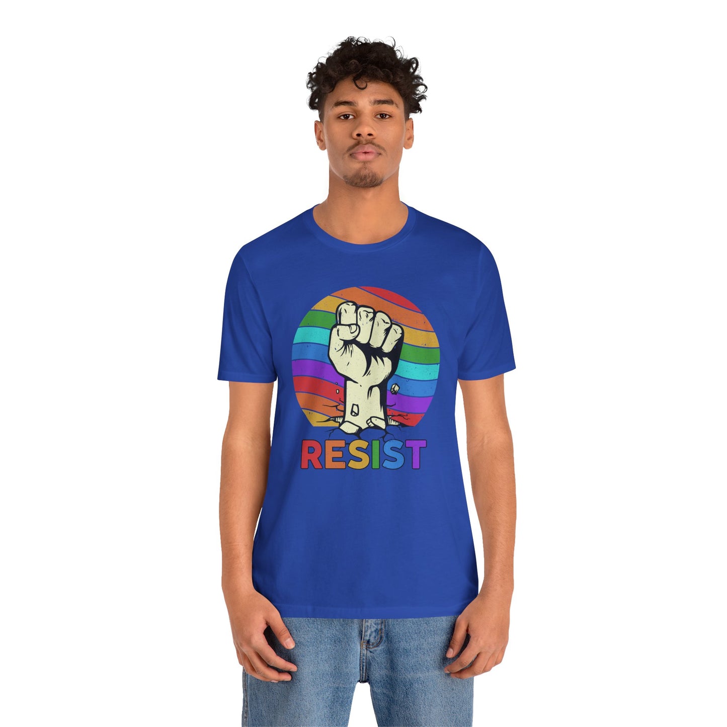 Resist Rainbow Graphic Tee | Unisex Short Sleeve T-Shirt for Activism and Pride