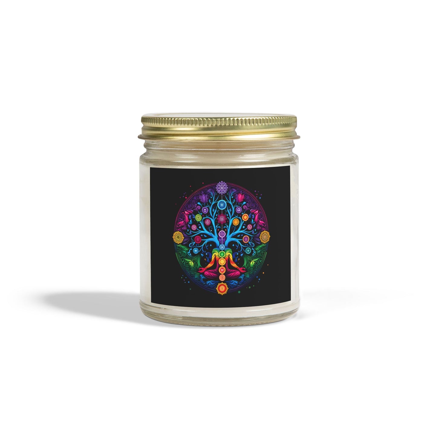 Chakra Healing Scented Candle, Coconut Apricot Wax (4oz, 9oz)