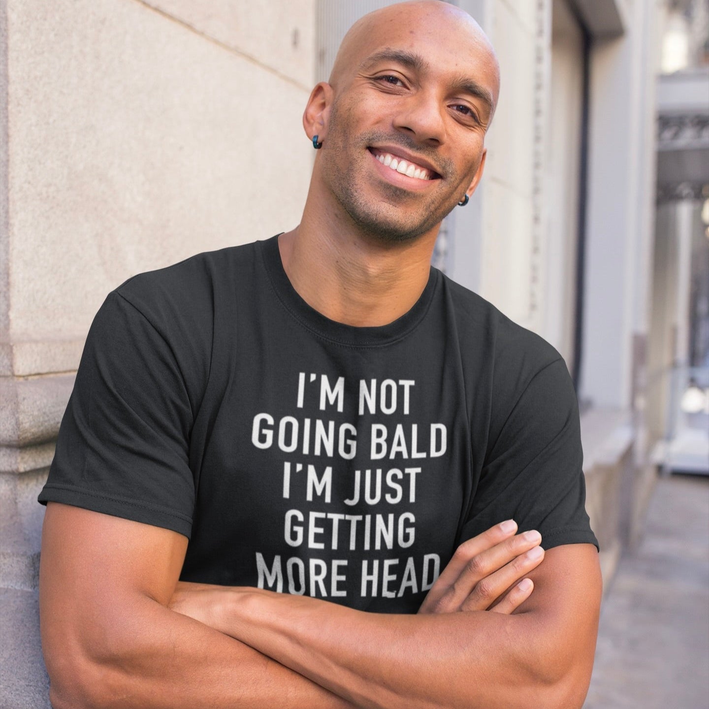 Funny and Naughty Tee - 'I’m Not Going Bald, I’m Just Getting More Head'
