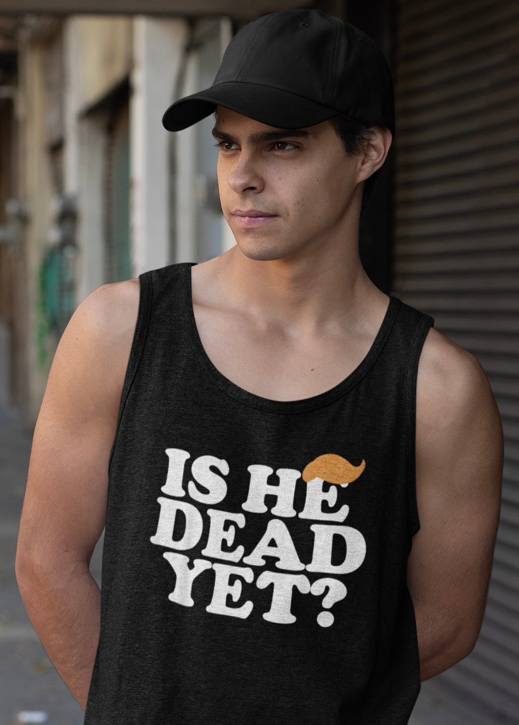 Humorous Unisex Jersey Tank - 'Is He Dead Yet?' - Perfect for Casual Wear and Parties
