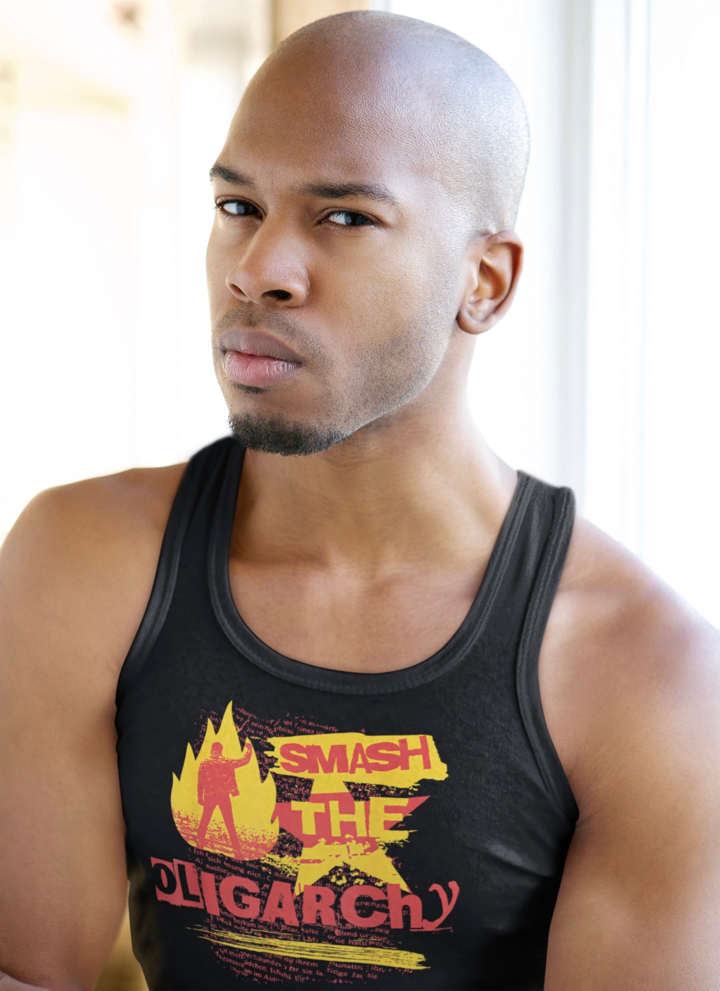 "Smash the Oligarchy" Unisex Jersey Tank - Empowering Graphic Tank for Activism and Awareness