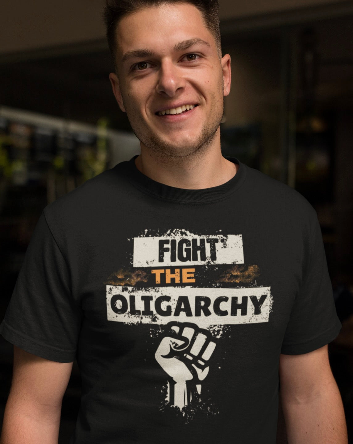 Fight the Oligarchy Unisex Jersey Tee - Bold Graphic Tee for Activists