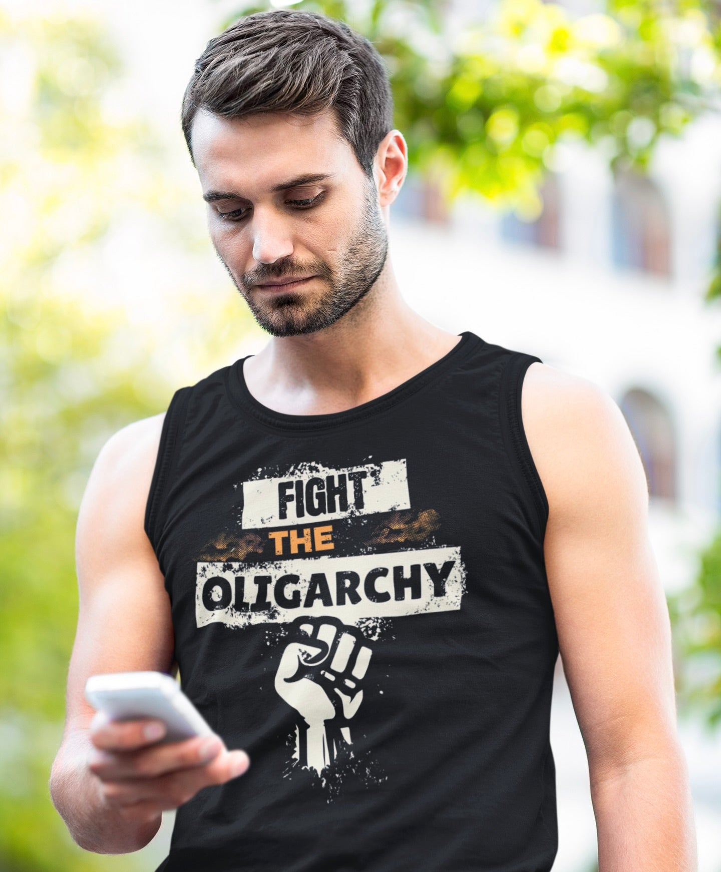 Fight the Oligarchy Unisex Jersey Tank - Empowerment & Activism Wear