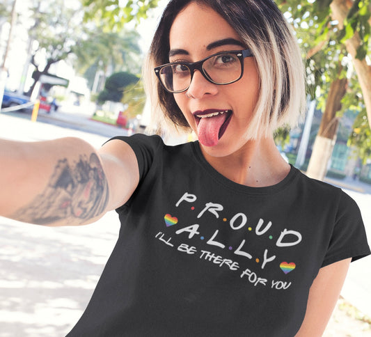 Proud Ally T-Shirt - Unisex Jersey Tee for LGBTQ+ Support