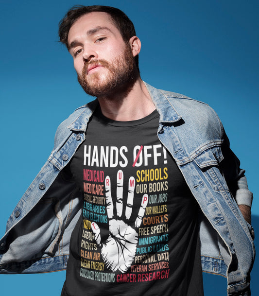 Unisex Jersey Short Sleeve Tee - "Hands Off!" Graphic Tee for Activism and Awareness