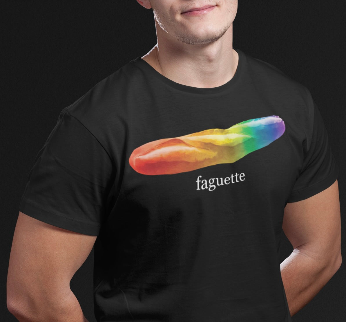Serve fresh-baked sass in our “Faguette” T-Shirt!