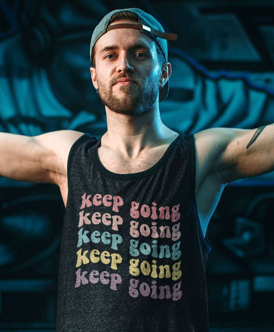 Keep Going Retro Rainbow Tank Top – Unisex Fit