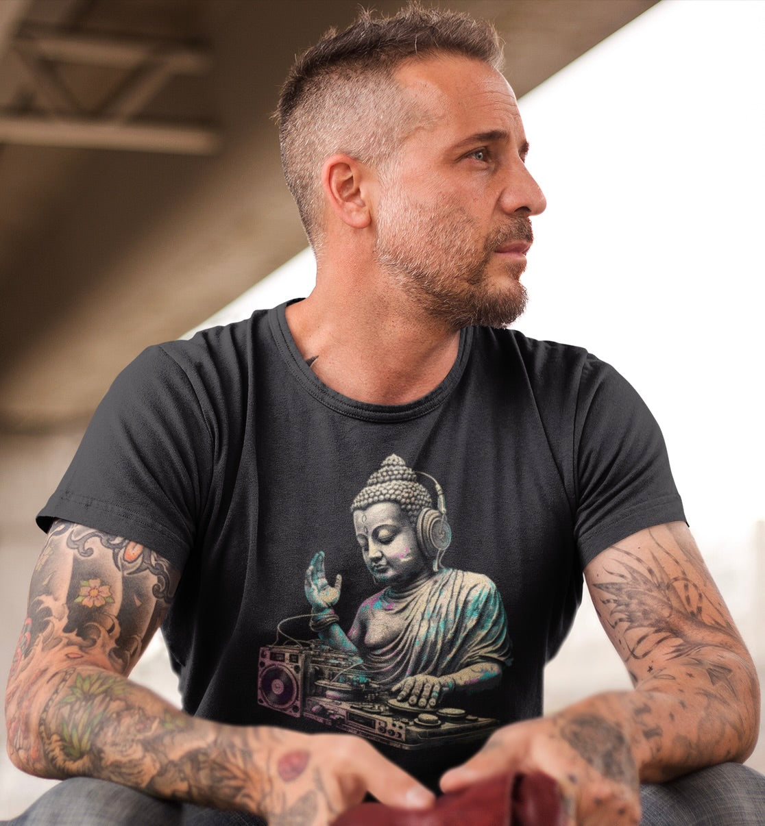 DJ Buddha T-Shirt – Enlightenment with a Beat 🎧🧘‍♂️🎶