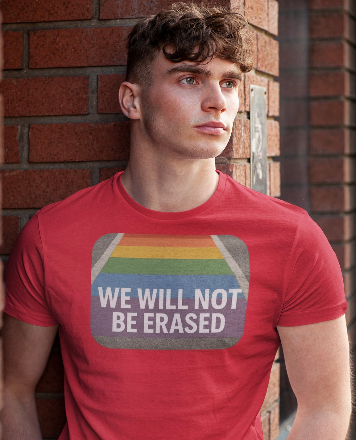 “We Will Not Be Erased” Rainbow Crosswalk T-Shirt
