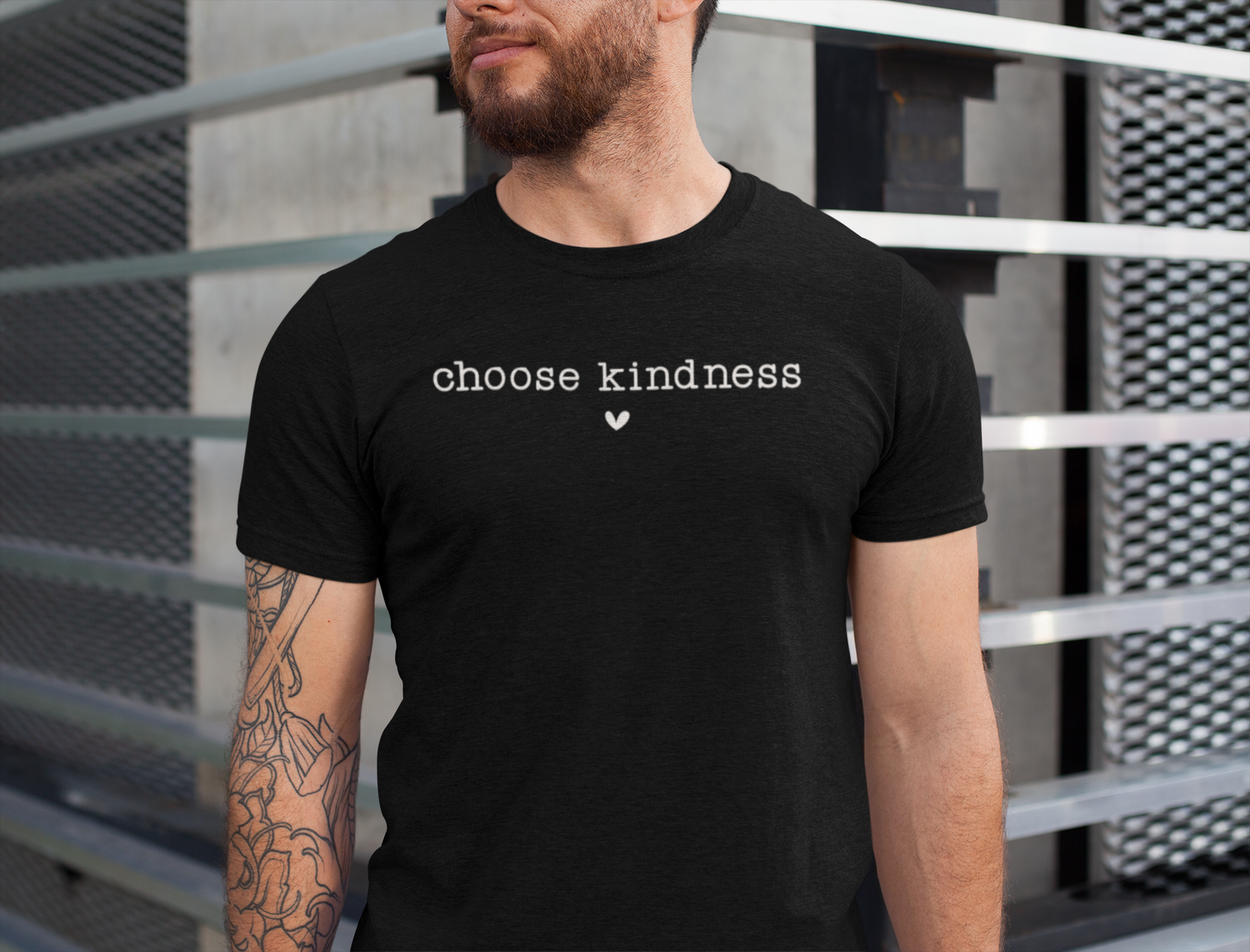 Choose Kindness Tee — Minimal Heart Graphic Inspirational T‑Shirt