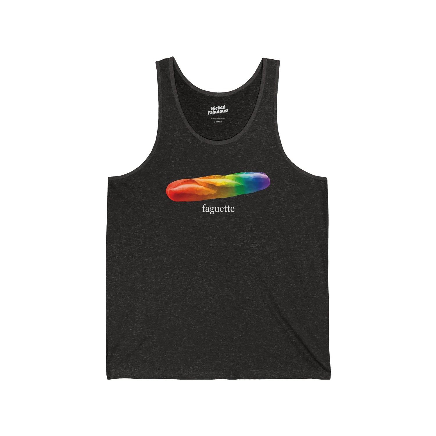 Rise, shine, and slay in our “Faguette” Pride Tank Top!