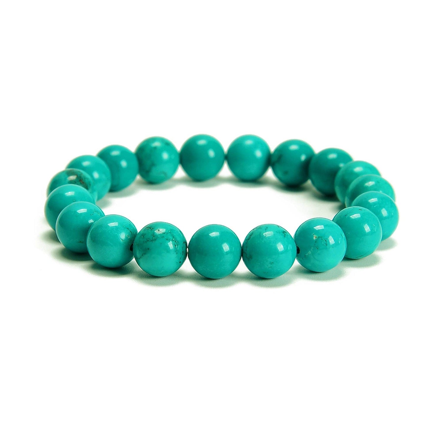 Dark Blue Green Turquoise 10mm Reiki-Infused Protection Bracelet (7.5” Medium Wrists)