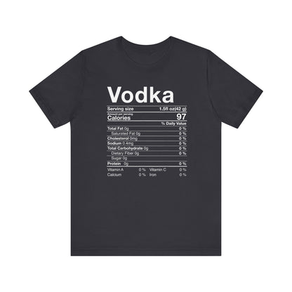 Vodka Nutritional Label