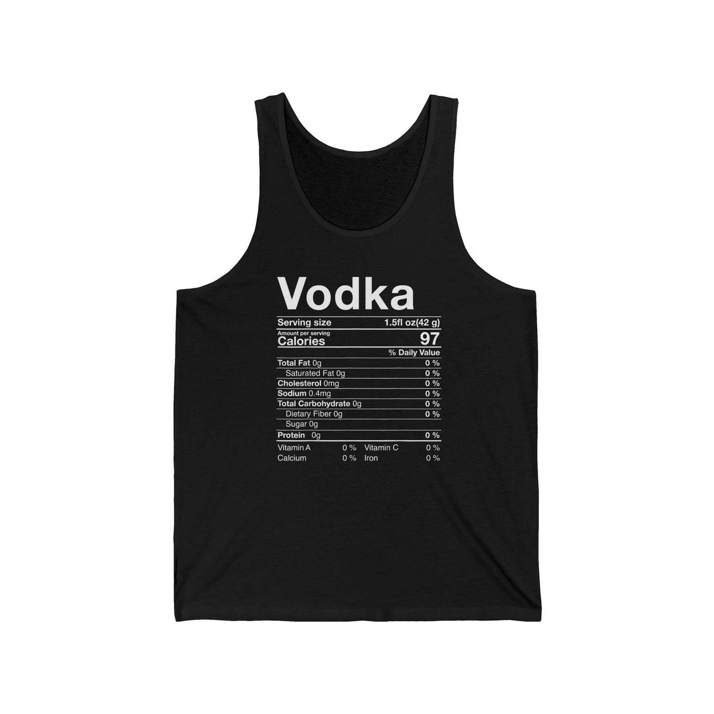 Vodka Nutritional Label