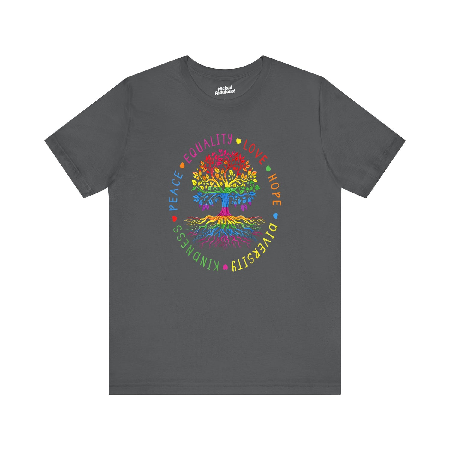 Celebrate unity, love, and growth in our Tree of Pride t-shirt — where roots run deep and values run strong. 🌈
