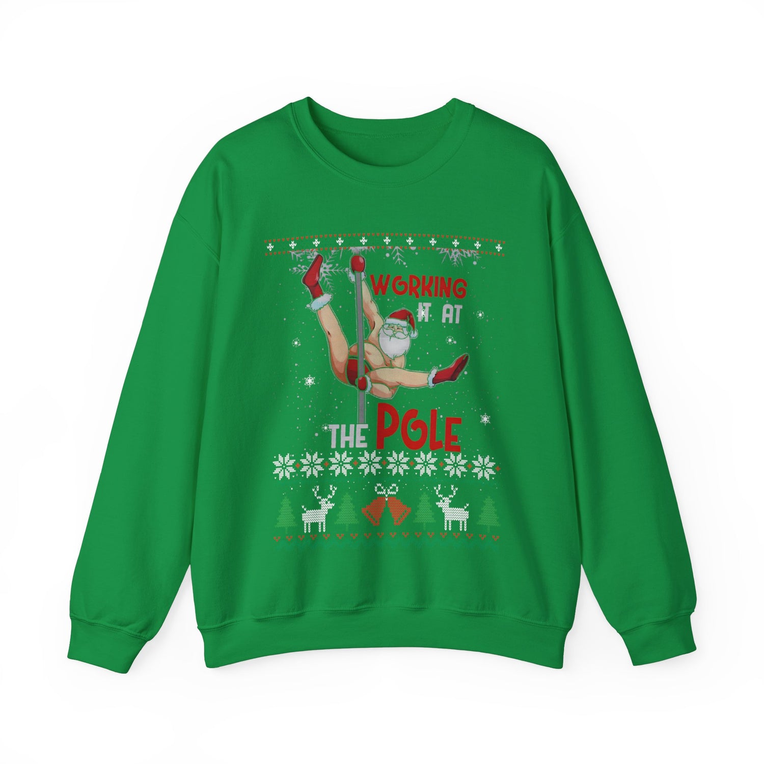 Working it at the Pole - Funny Christmas Crewneck Sweatshirt