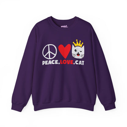 Peace, Love, and Cat Crewneck Sweatshirt