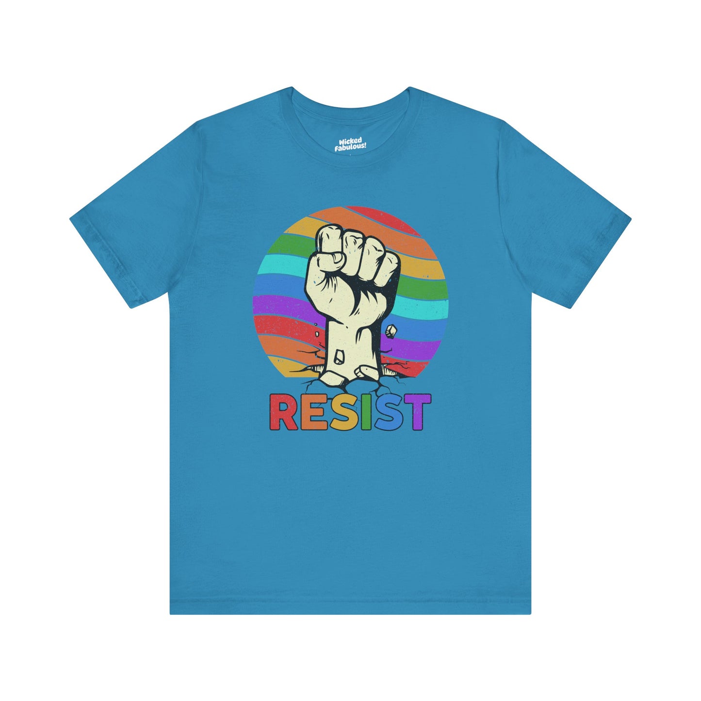 Resist Rainbow Graphic Tee | Unisex Short Sleeve T-Shirt for Activism and Pride
