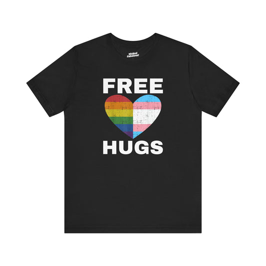 Pride Love Hugs T-Shirt - Unisex Jersey Short Sleeve Tee for LGBTQ+ Support