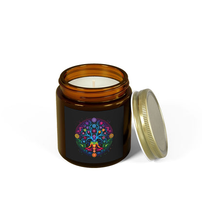 Chakra Healing Scented Candle, Coconut Apricot Wax (4oz, 9oz)