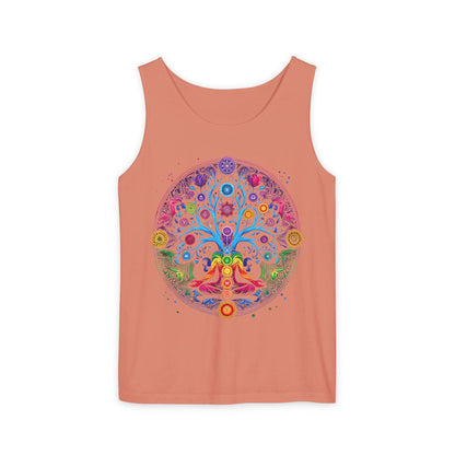 Vibrant Tree of Life Chakra Tank Top - Colorful Spiritual Design