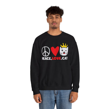 Peace, Love, and Cat Crewneck Sweatshirt