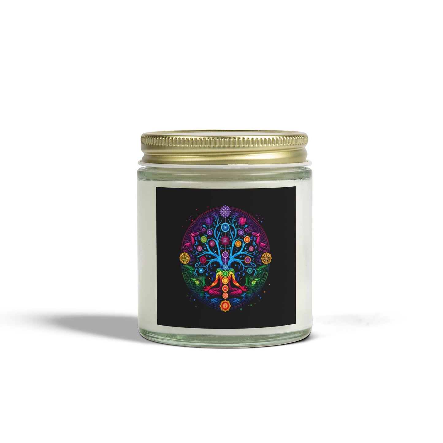 Chakra Healing Scented Candle, Coconut Apricot Wax (4oz, 9oz)