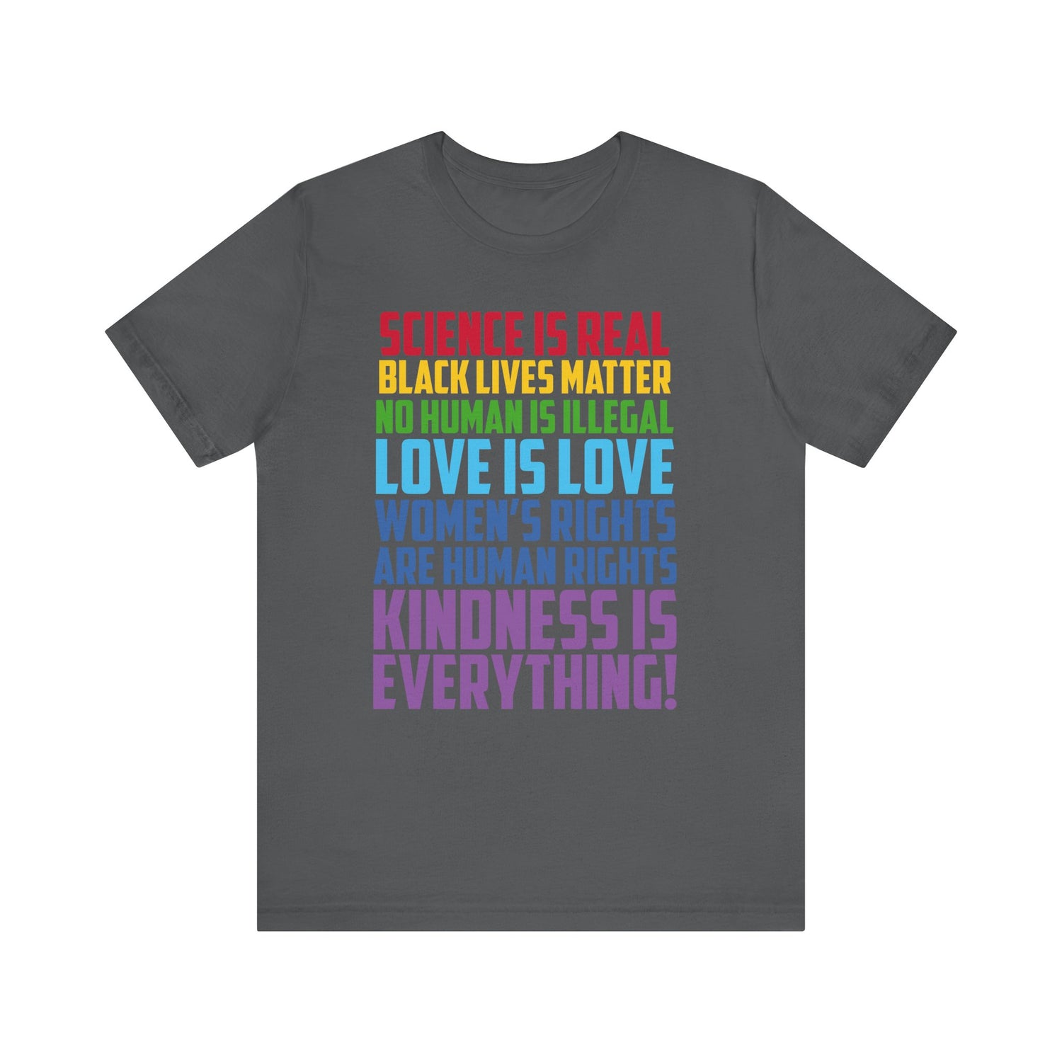 Science is Real, Black Lives Matter, No Human is Illegal