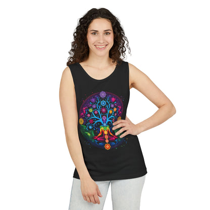 Vibrant Tree of Life Chakra Tank Top - Colorful Spiritual Design