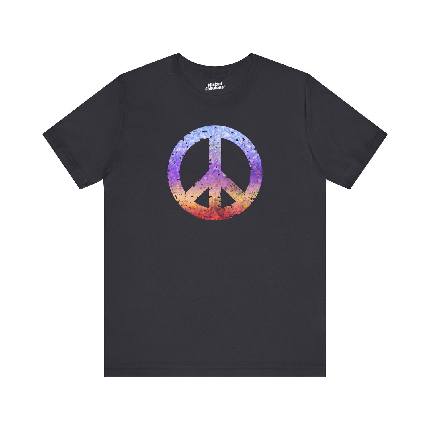 🌈 Boho Watercolor Peace Sign T-Shirt – Vibrant & Soulful Style