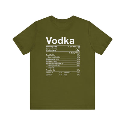 Vodka Nutritional Label