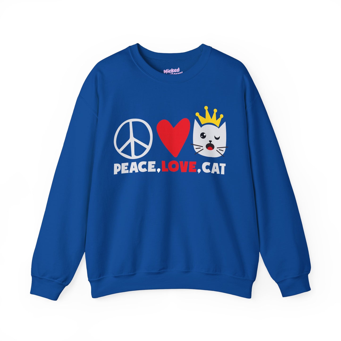 Peace, Love, and Cat Crewneck Sweatshirt