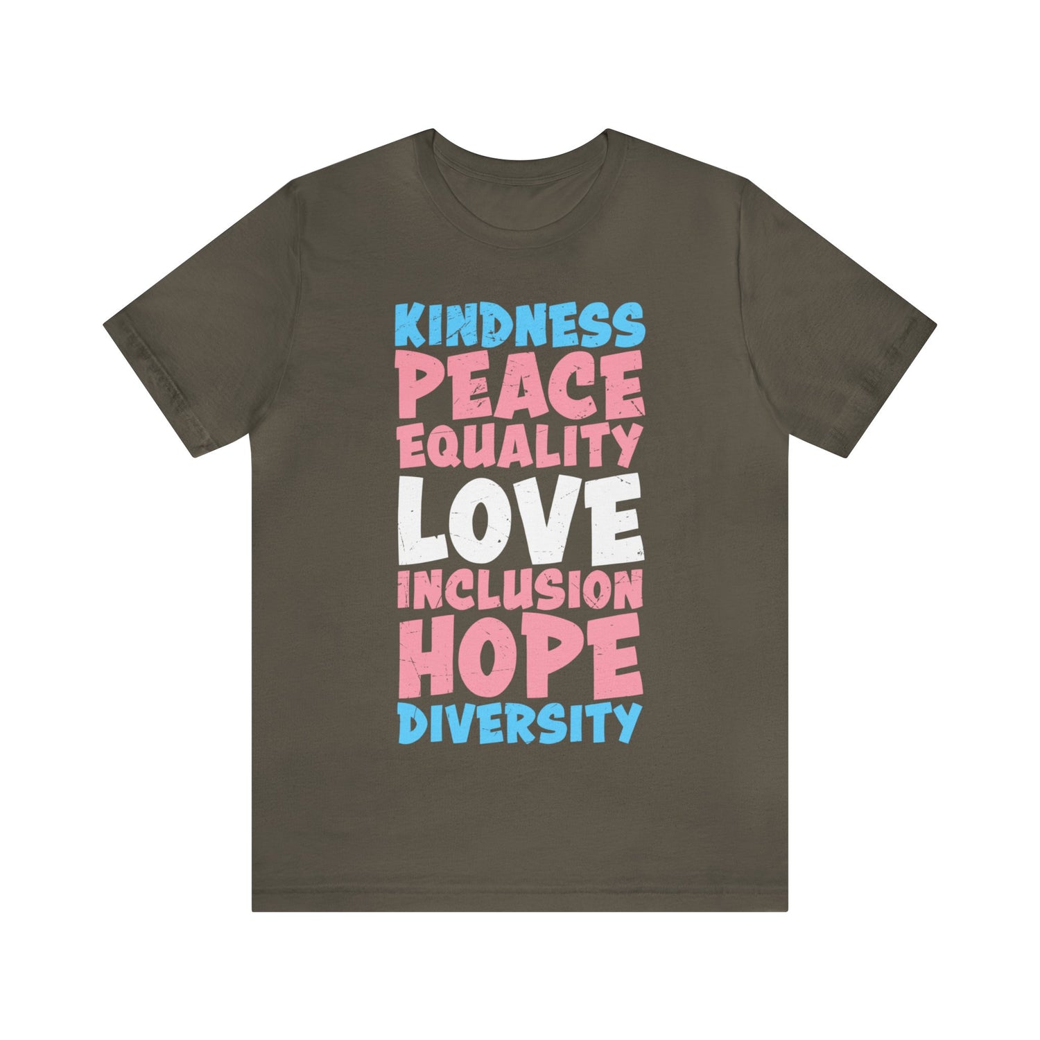 Kindness, Peace, Equality, Love, Inclusion, Hope, Diversity