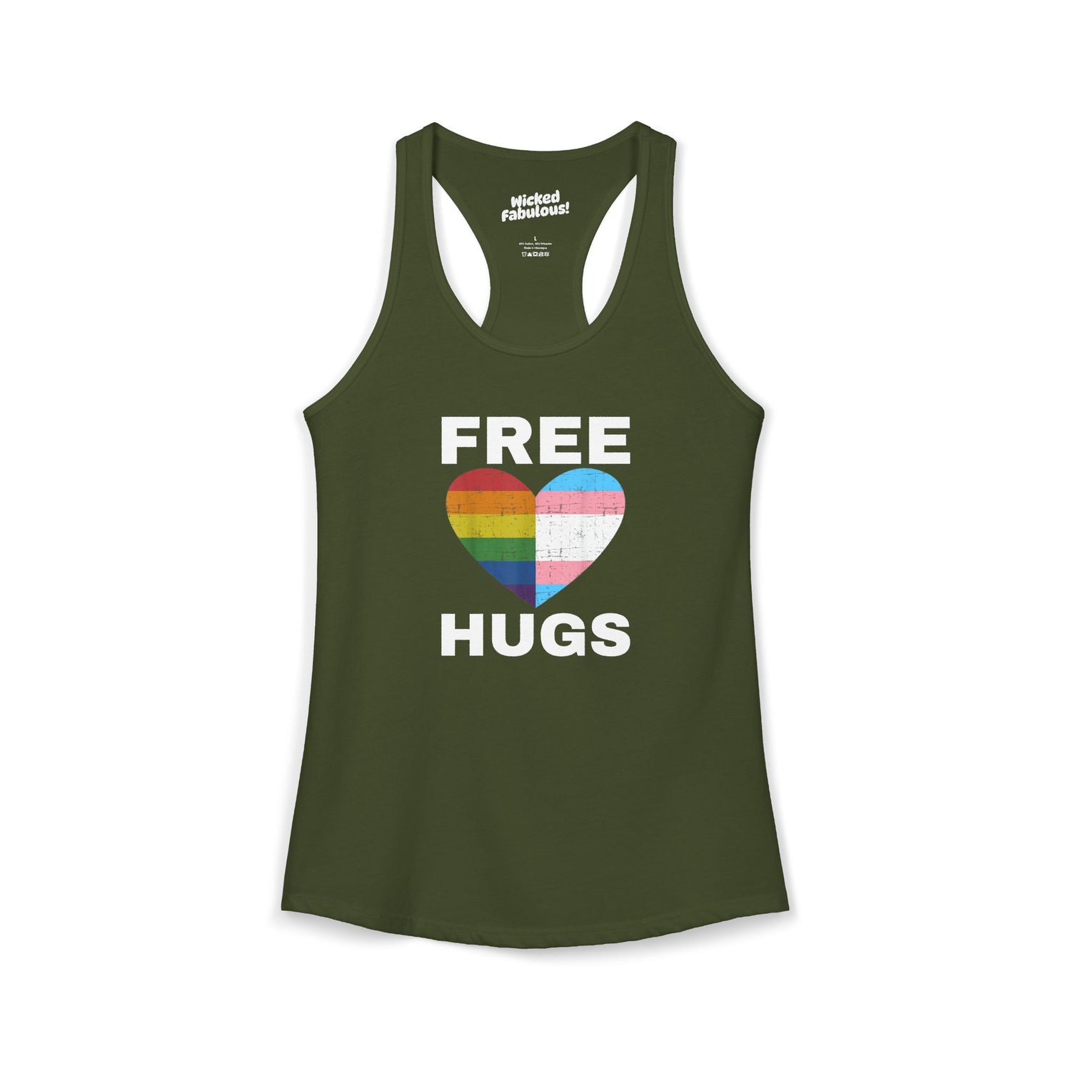 Free Hugs Pride Heart Women’s Fitted Tank 💖🌈