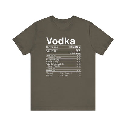 Vodka Nutritional Label