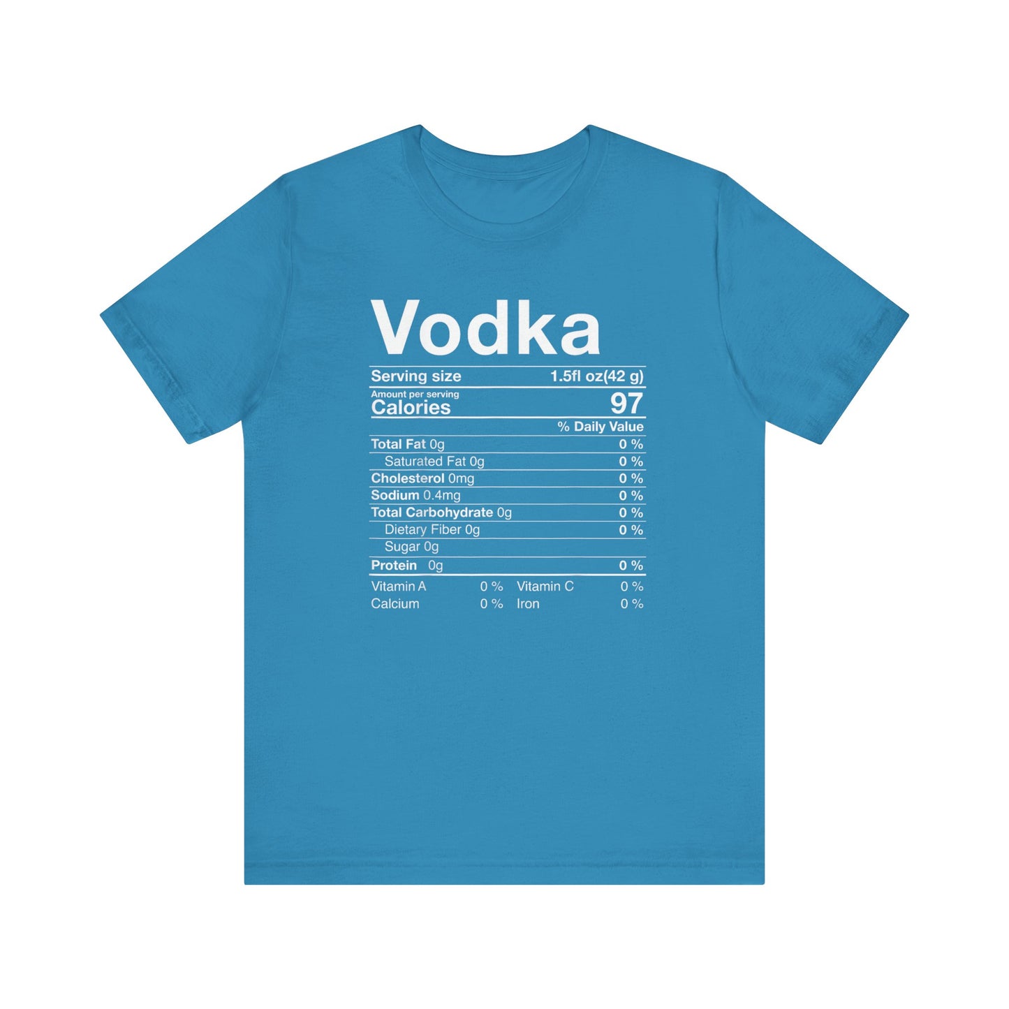 Vodka Nutritional Label