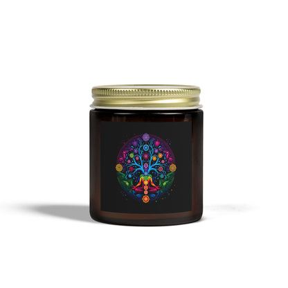 Chakra Healing Scented Candle, Coconut Apricot Wax (4oz, 9oz)