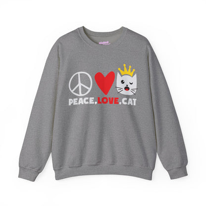 Peace, Love, and Cat Crewneck Sweatshirt