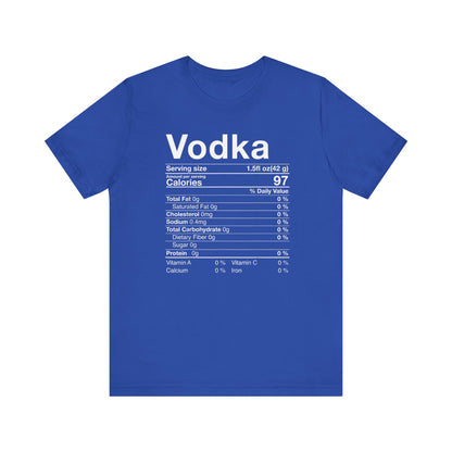 Vodka Nutritional Label