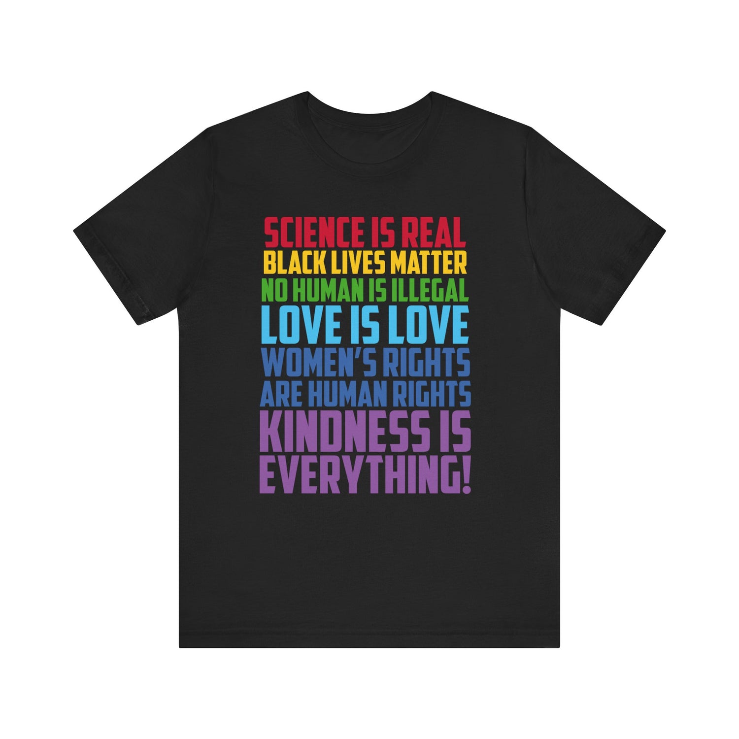 Science is Real, Black Lives Matter, No Human is Illegal