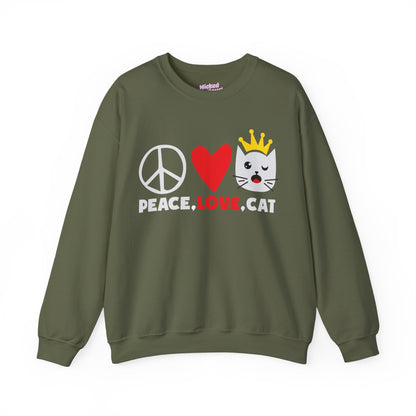 Peace, Love, and Cat Crewneck Sweatshirt