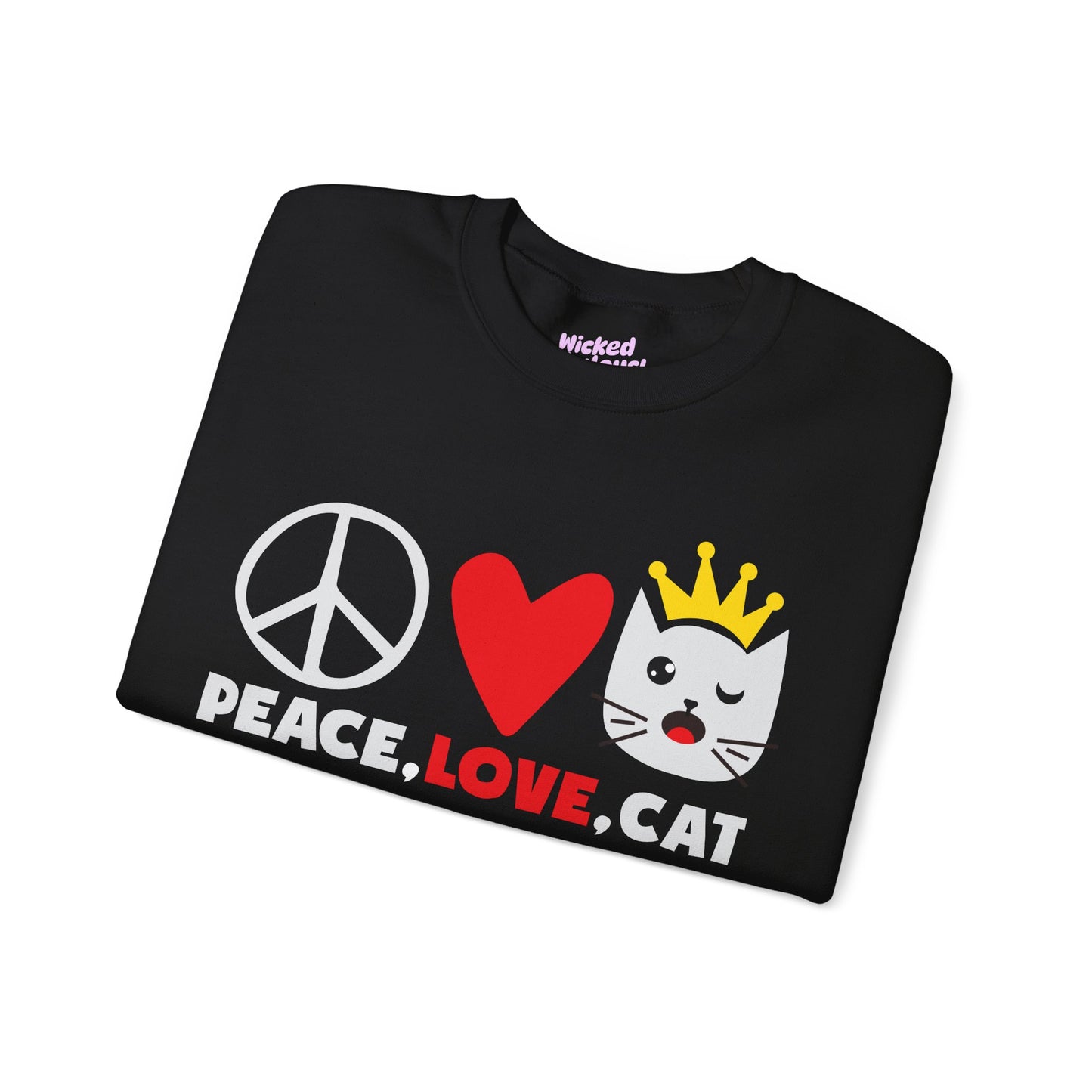 Peace, Love, and Cat Crewneck Sweatshirt