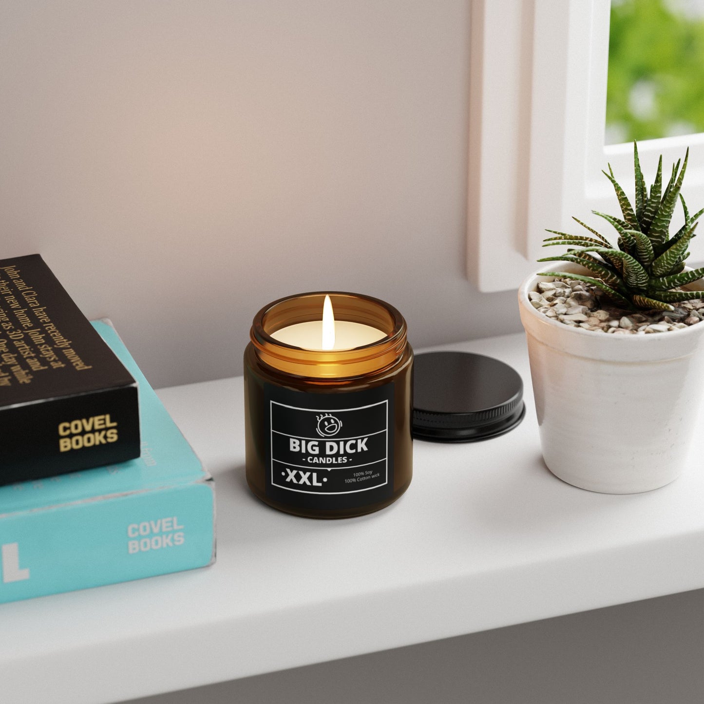 Big Dick - Scented Soy Candle (Multi-Size, Amber Jar)