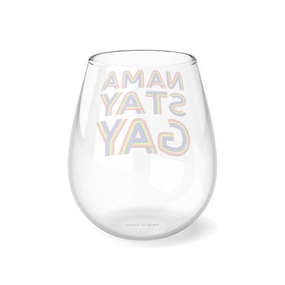 Nama Stay Gay Stemless Wine Glass, 11.75oz