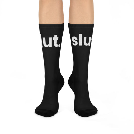 slut - Black Crew Socks