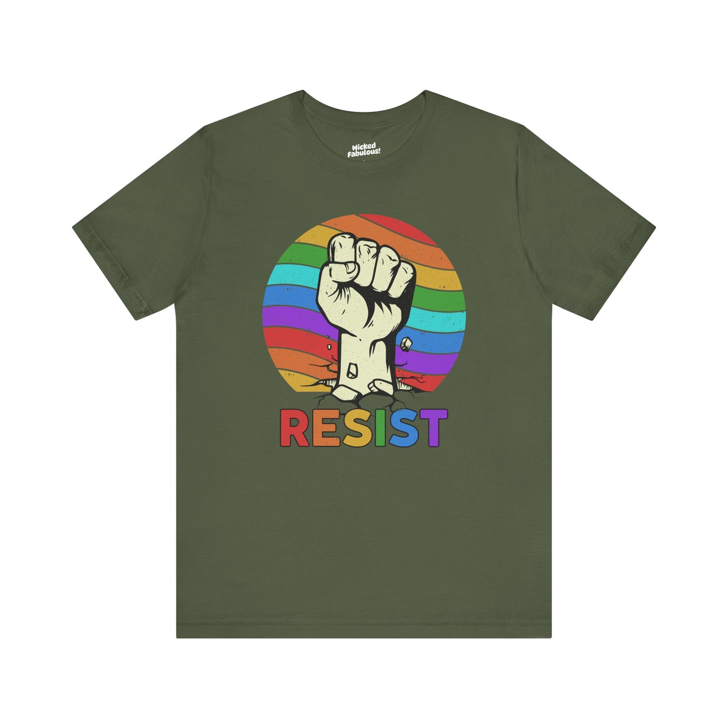 Resist Rainbow Graphic Tee | Unisex Short Sleeve T-Shirt for Activism and Pride