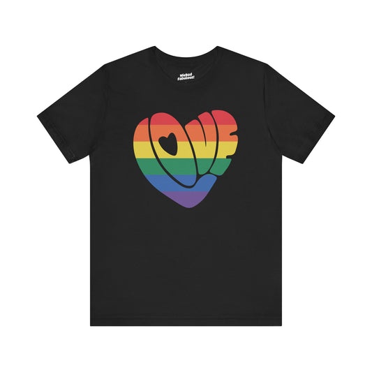 Rainbow Love Unisex Jersey Tee - Celebrate Pride and Positivity